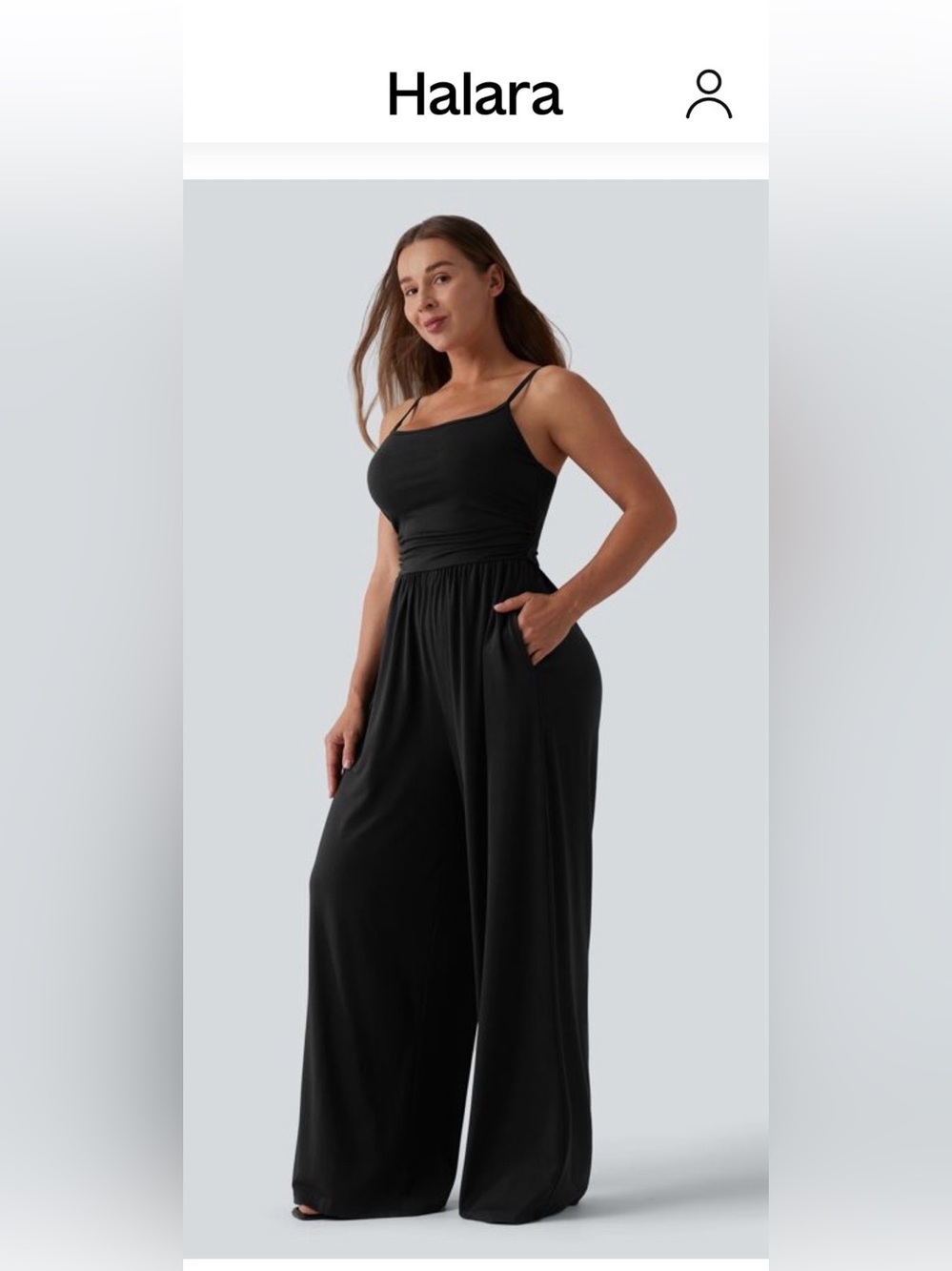 HALARA Casual Wide Leg Jumpsuit with Pockets-Easy Peasy